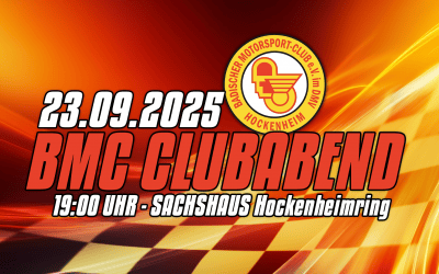 BMC-Clubabend am 23. September 2025 — 19 Uhr — Sachshaus Fahrerlager Hockenheimring