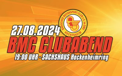 27. August 2024 BMC Clubabend am Hockenheimring